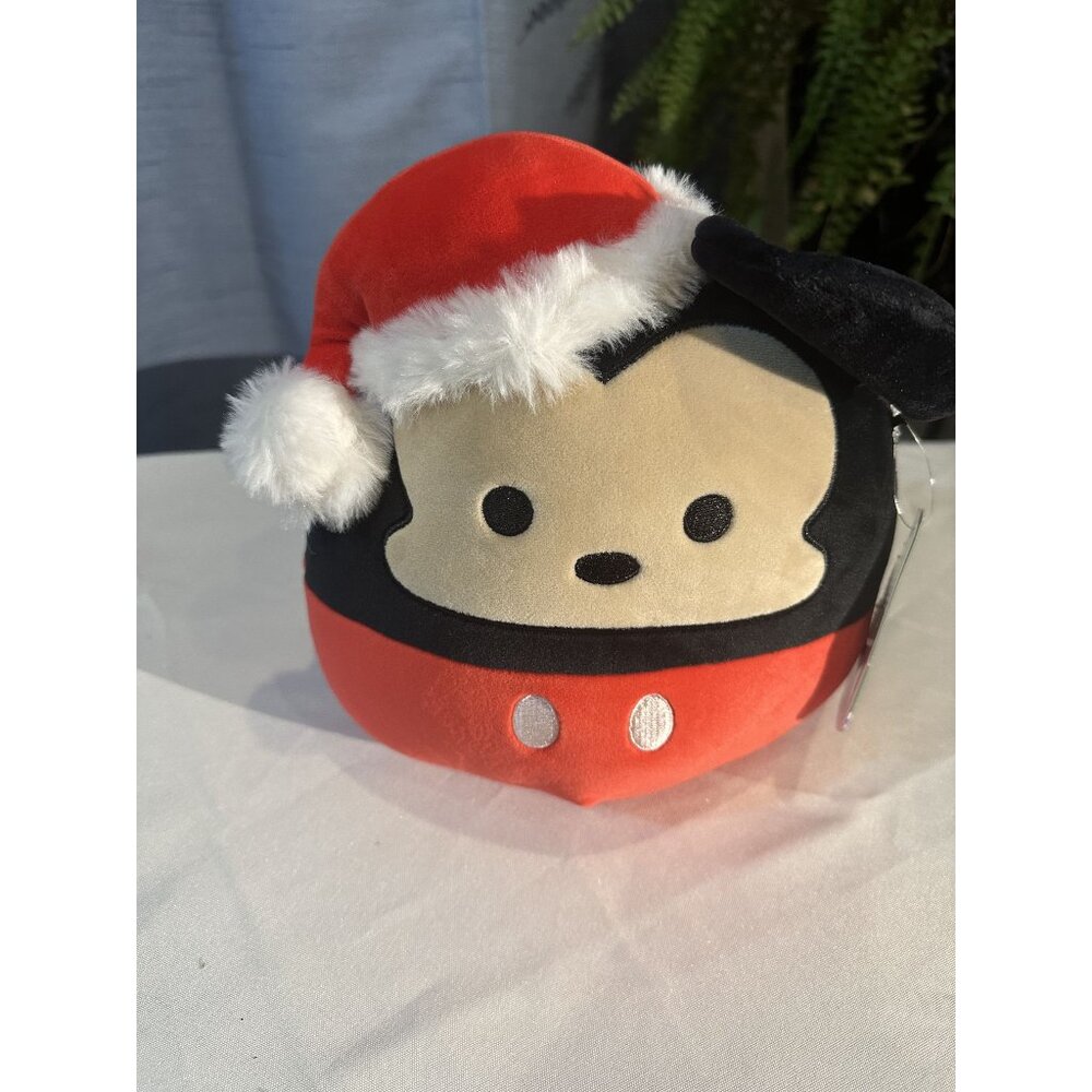 Disney Squishmallows Mickey Mouse Holiday Plush With Santa Hat